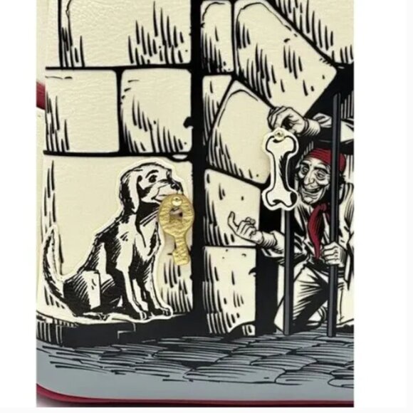 Disney Lounge Fly Pirates of the Caribbean Mini Back Pack Rare Jail Scene Print - Picture 4 of 5